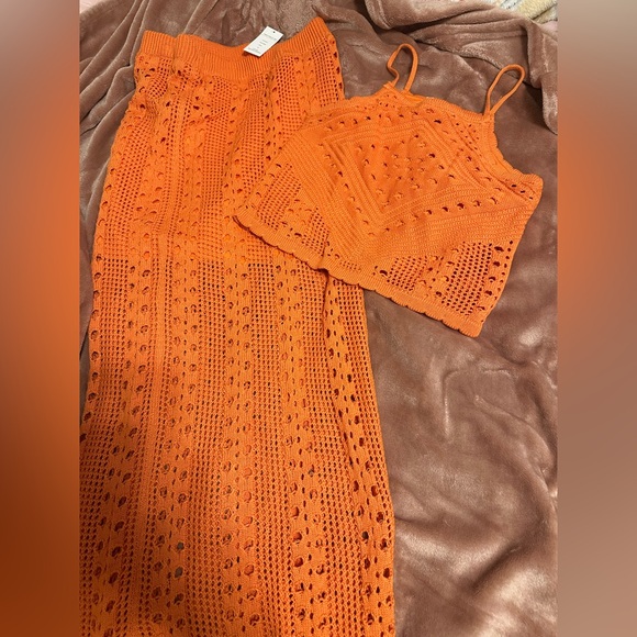 Olive & Oak Dresses & Skirts - Olive & Oak Bright Orange Knit Ensemble